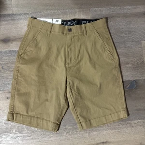 Plugg Stretch Flex Waist Shorts Mens Size 29 Boardwalk Khaki Casual NWT - Picture 1 of 7