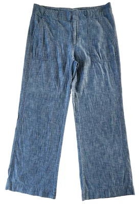 Pantalones holgados Gap cintura alta pierna ancha 100 % algodón para mujer talla 10 azul denim  Foto 1 de 4