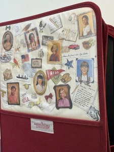 American Girl Doll 3 Ring Binder 2003 Pleasant Co. 13.5 X 11.5 Canvas Cloth Red - Picture 1 of 16