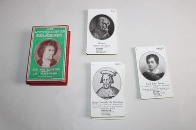 Ancien jeu de carte jeu des familles éditeurs Nathan Paris littérateurs célébres - Photo 1/4
