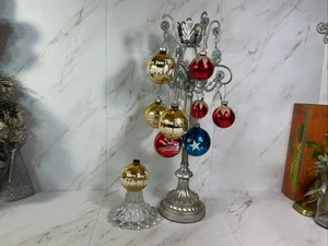 Vintage Weihnachtsschmuck 9 Stück ~ Schablone Glimmer Zug & Trommeln + mehr ~ SCHÖN! - Bild 1 von 23