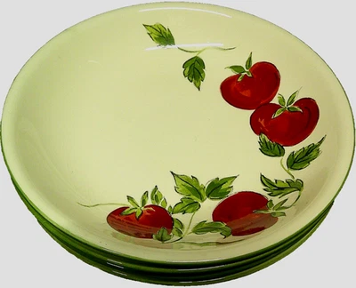 "4 tazones para cajón y barril pasta/ensalada 9"" verde-blanco tomates-hechos en Portugal q32" Foto 1 de 4