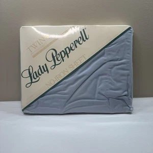 Vtg New Lady Pepperell Twin Fitted Sheet Blue No Iron Sealed Deadstock Made USA - Picture 1 of 10