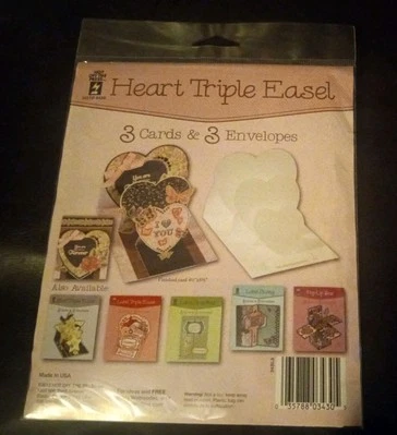 Hot Off The Press Card Making 3D Kits, Heart Triple Easel, 3 Cards & 3 Envelopes - Image 1 of 2