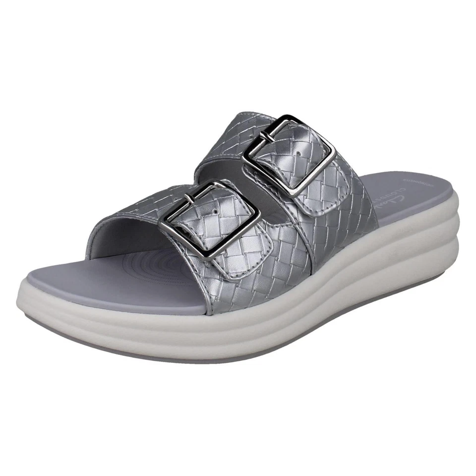 Mujer Clarks Cloudsteppers Sintético Tejido Hebilla Sandalias - Drift Hebilla - Imagen 1 de 1
