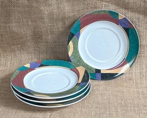 Vintage Studio Nova Impulse 7 Inch Bread Saucer Plates Funky Abstract New Wave - Picture 1 of 7