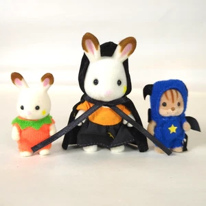 Vintage Calico Critters Halloween Set - Hexe Kürbis Fledermaus - Epoche 1985 - RAR - Bild 1 von 5