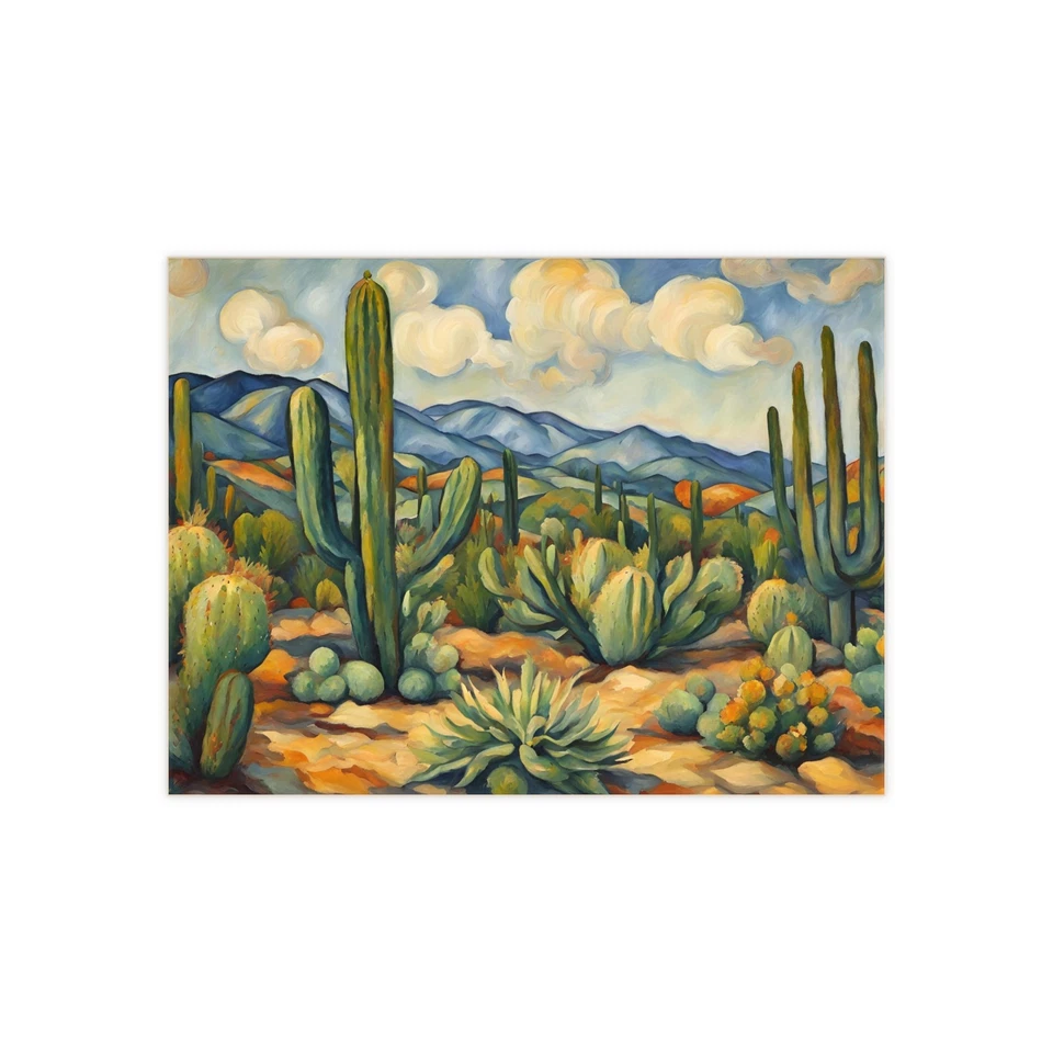 Desert Cactus Landscape Ceramic Tile Backsplash Wall Art 6x8 Inches - Image 1 of 1