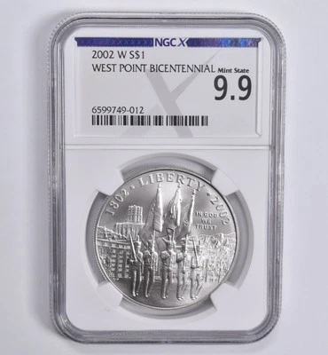 Mint State 9.9 2002-W West Point Commemorative Dollar NGC X NGCX - Image 1 of 4
