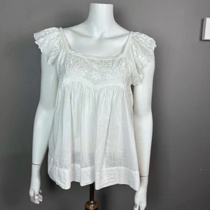 The Great top Large L Keepsake white boho cottagecore babydoll embroidered - Picture 1 of 14