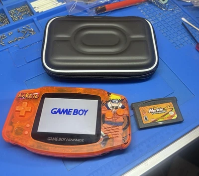 Dragon Ball Z Naruto retroiluminado IPS Nintendo Gameboy Advance laranja GBA carrinho V4 - Imagem 1 de 4