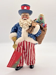 Clothtique Possible Dreams Tío Sam Santa Figura 1999 Vintage Bandera EE. UU. 11" - Imagen 1 de 7