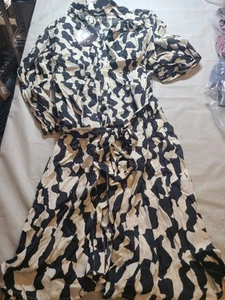 Women's Balloon Long SleeveShirtdress Ava & Viv Black Size 2X - Picture 1 of 5