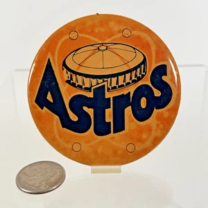 1977-1993 Vintage HOUSTON ASTROS 3" Astrodome Baseball Pin Button orange - Picture 1 of 9