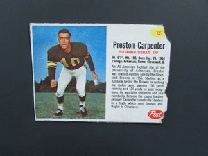 1962 Post Cereal Football Hand Cut Card #121 Preston Carpenter - Picture 1 of 3