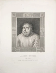 Martin Luther im Tode Reformator reformer Portrait 1840 - Picture 1 of 3