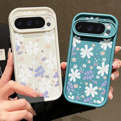Phone Case For Google Pixel 9 Pro XL 8 7 Pro 7A 8A Flower Pattern Silicone Cover - Image 1 of 4