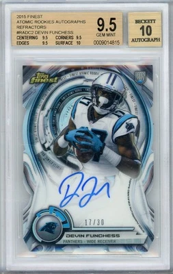 2015 TOPPS FINEST DEVIN FUNCHESS #RADC-2 RC ATOMIC REFRACTOR AUTO #/30 BGS 9.5 - Image 1 of 2