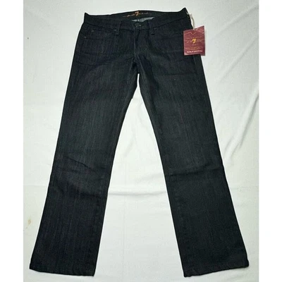NWT 7 For All Mankind Women's Dark Wash Straight Blue Denim Jeans - Size 27x27 - Image 1 of 4