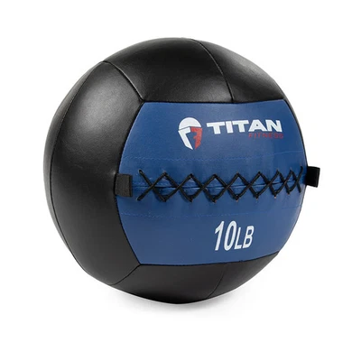 Titan Fitness 10 LB Soft Leather Medicine Wall Ball, Color-Coded Weight Ball - Image 1 of 4