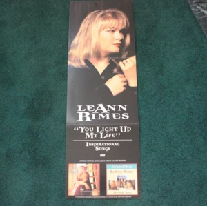 Póster plano de 2 caras LeAnn Rimes 1997 azul triple doble 12"" X 36"" intacto - Imagen 1 de 4