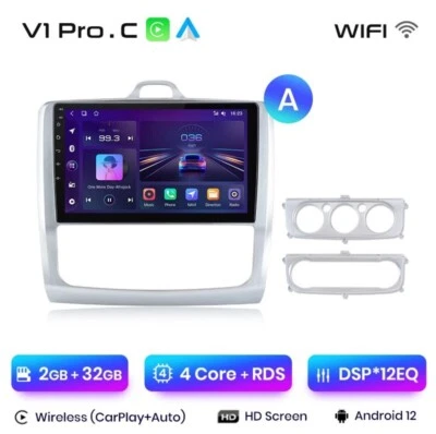 Autoradio Per Ford Focus Mk2 Mk3 2004-2011 2G+32GB CarPlay-AndroidAuto Wireless - Immagine 1 di 4