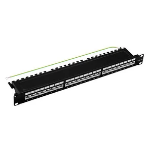 ProfiPatch 19" Patchpanel Cat.6A 500MHz 24-Port 1HE RJ45 geschirmt schwarz 10GB - Bild 1 von 11
