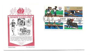 1791-94 Summer Olympic Aristocrat Cachets block of 4, FDC - Picture 1 of 1
