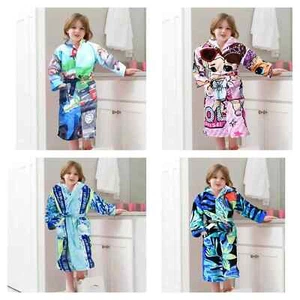 Albornoz para niños 100 % algodón toalla de rizo con capucha bata de baño vestido 7-13 - Imagen 1 de 9