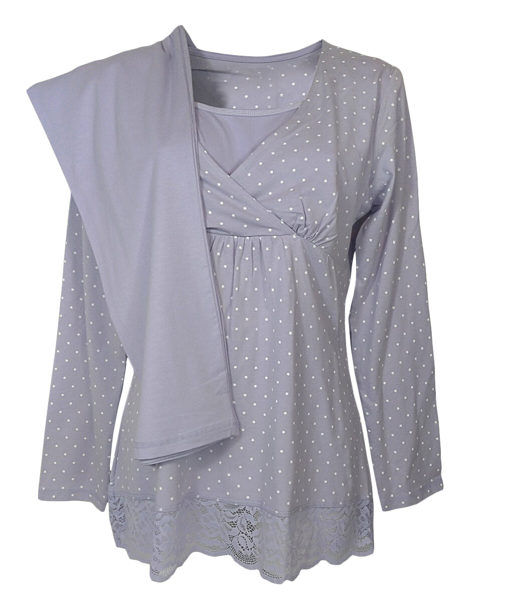 Pigiama Premaman Estate Set Top E Short In Cotone, Allattamento