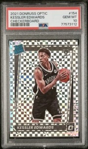 2021-22 Optic Rated Rookie Kessler Edwards Holo Checkerboard SSP PSA 10 POP 3