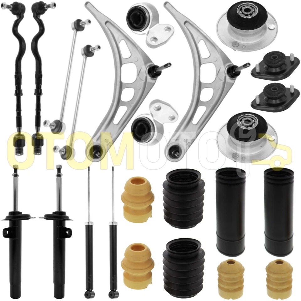BMW 3 E46 318D 320D 330D AMORTISSEURS A GAZ KIT BRAS DE SUSPENSION AVANT ARRIÈRE - Immagine 1 di 1