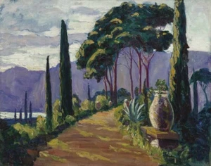 Sir Winston Churchill  Riviera Scene Canvas Print 16 x 20 - Picture 1 of 4