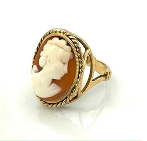 Magnifico Anello Oro 18 Carati - Cameo 1,70 X 1,20 CM - 4,96 G - Picture 1 of 5