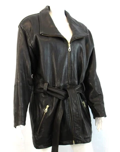 Vintage brauner Leder Trenchcoat Jacke Bloomingdales ruhig Luxus Designer - Bild 1 von 14