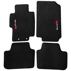 Fits 04-08 Acura TSX Black Nylon Floor Mats Carpet Front Rear Anti-slip w/ EUROR - Picture 1 of 2