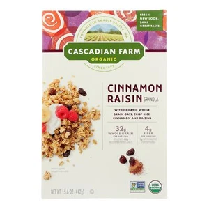 Cascadian Farm Organic Granola Cereal - Cinnamon Raisin - Case of 6 - 15.6 oz - Picture 1 of 2
