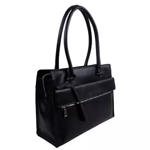 Ladies Italian Vintage Black Leather Shoulder/Work Bag Handbag by Visconti Tote - Picture 1 of 6