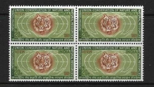 INDIA, 1963 CONSERVATION OF NATURE, TIGER, SG 603 MNH, BLOCK 4 CAT £6 - Picture 1 of 1