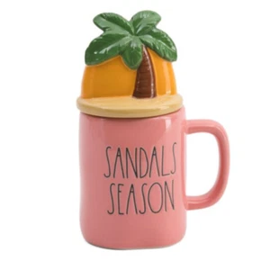 RAE DUNN Sandal Season Figural Lidded Mug, Summer Kitchen Drink Home Decor NEW - Picture 1 of 2