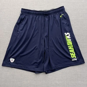 Seattle Seahawks Athletic Shorts Mens 2XL Blue Nike NFL Equipment Training - Picture 1 of 9