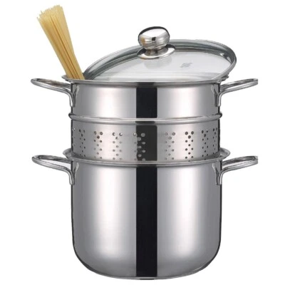 INOXRIV LOVE STORY SET PASTA CESTELLO COPERCHIO INOX 18/10 ANCHE INDUZIONE  5 Lt - Immagine 1 di 4