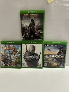 Lot Of 4 Microsoft Xbox One Ghost Recon Sunset Overdrive The Witcher Dead Rising - Picture 1 of 20