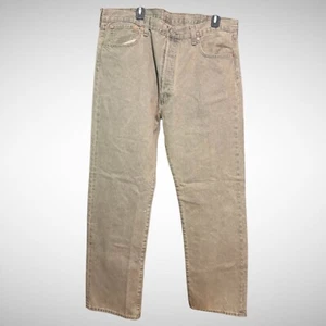 Levis 501 Pants Mens 40 X 32 Solid Gray Tan Jeans Denim Pre Owned  - Picture 1 of 8