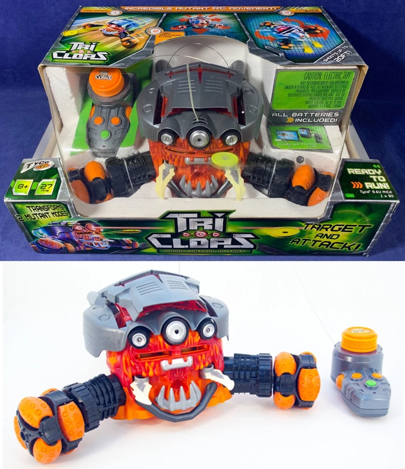 Tyco TRI-CLOPS - Radio Control Mutant RC 27MHz GLOW DISCS All Batteries Included - Image 1 of 4