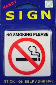 π New HANDY (5.5cm x 5.5cm) NO SMOKING Adhesive STICK-ON Door/Wall SAFETY SIGN - Picture 1 of 10
