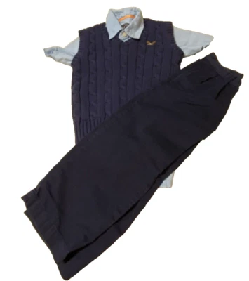 Lot of 3 Boys Size 4/4T Blue Ralph Lauren Pants, Amer Living Vest, Dress Shirt - Image 1 of 4