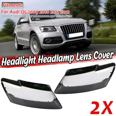 Pair Left+Right Headlight Lens Cover Shell Lampshape For Audi Q5 2009-2012 - Image 1 of 4