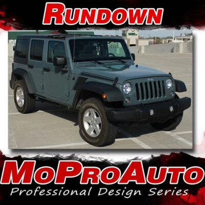 2017 Jeep Wrangler RUNDOWN Hood Fender 3M Pro Vinyl Graphics Stripes Decals RW67 Foto 1 de 4