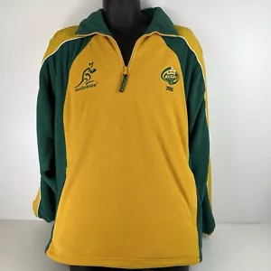 Vintage 2005 Wallabies Official Fleece Jacket Mens L Yellow/Green 64/74 - Picture 1 of 9
